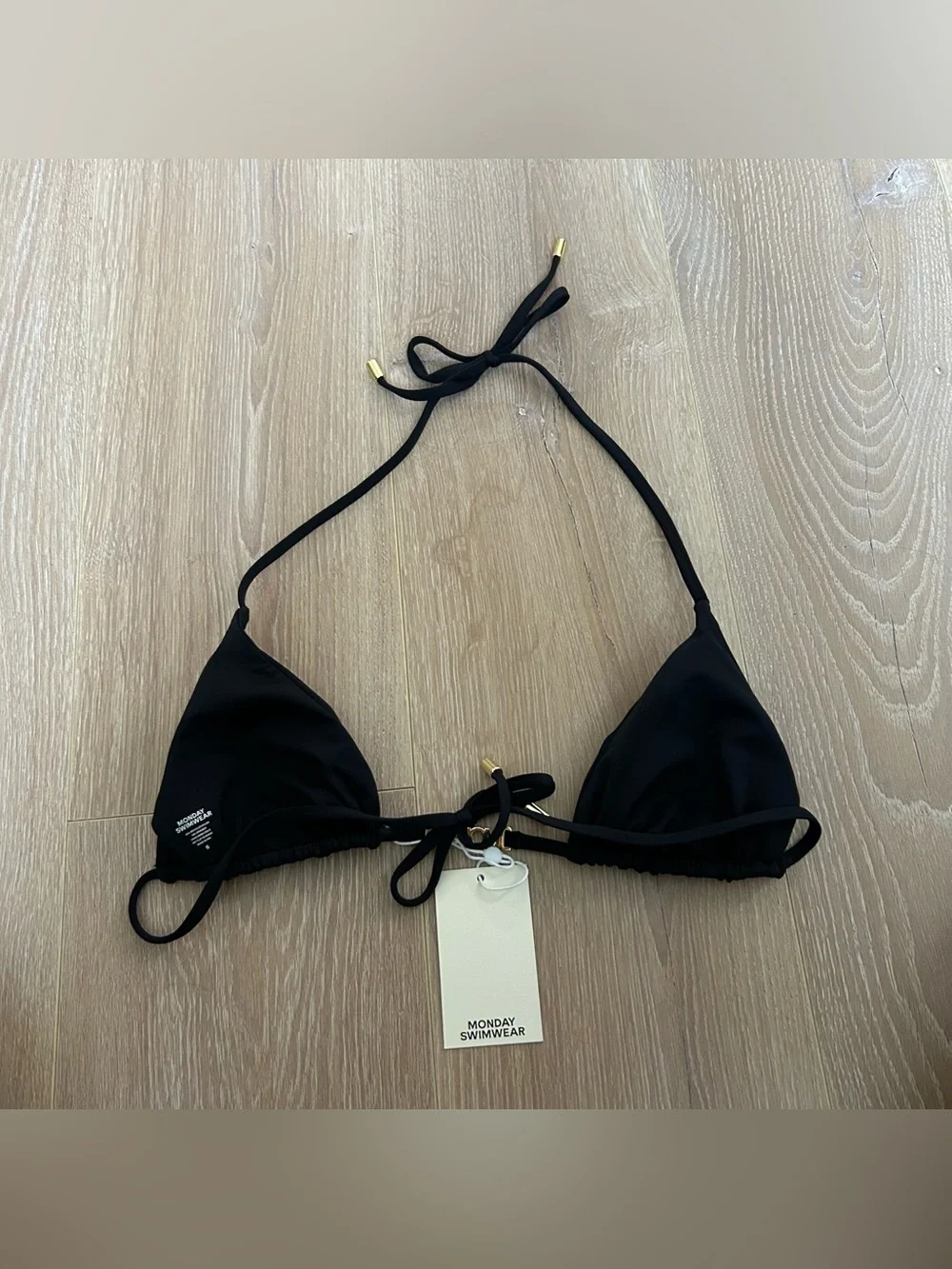 NWT New Monday Swimwear Monday Top in Black Size Small